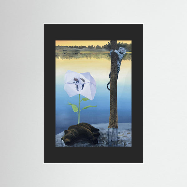 Tiger och björn - Fine Art Print