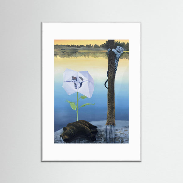 Tiger och björn - Fine Art Print