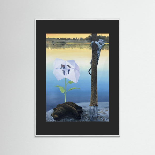Tiger och björn - Fine Art Print