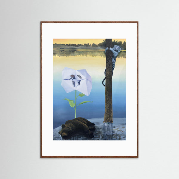 Tiger och björn - Fine Art Print